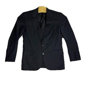 Brioni Augusto Wool Silk 2 Button Blazer size 00R James Bond 007 Black Navy Stri